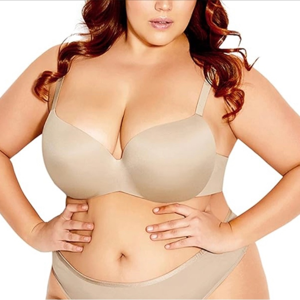 NWT City Chic Beige Comfort Wire Bra.  Size 36DD.